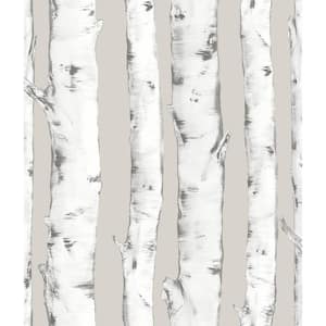 Grey Downy Birch Peel and Stick Wallpaper Sample