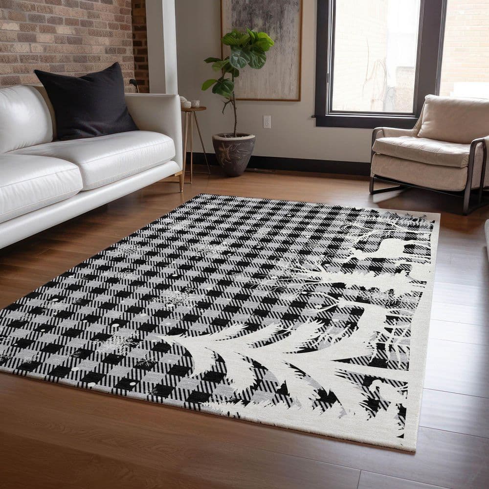 Chantille Machine Washable Indoor/Outdoor Abstract ACN1824 Gray 3 ft. x 5 ft. Area Rug price history on PriceWatchPro