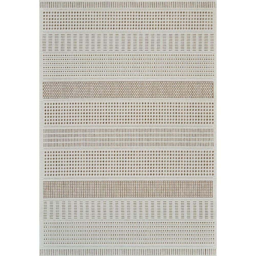Beige, Brown 8 ft. x 10 ft. Woven Geometric Polypropylene Rectangle Indoor/Outdoor Area Rug price history on PriceWatchPro