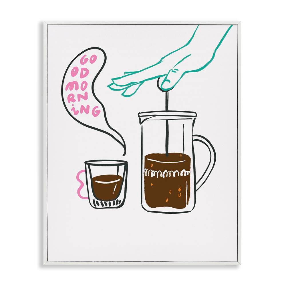 Good Morning Espresso by Marina Astudillo White Framed Food Giclee Art Print 30 in. x 24 in. price history on PriceWatchPro