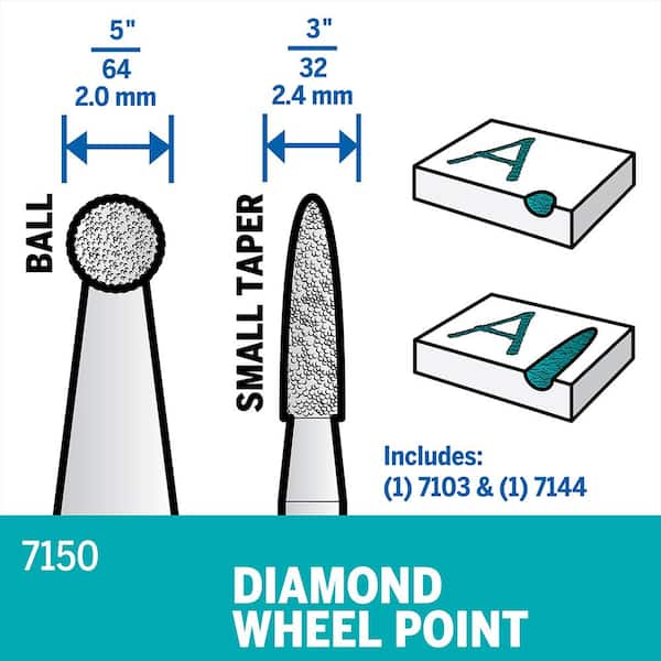 DREMEL 7105, Dremel Roue diamantée Pointe diamant 25000 min-1 3.2 mm