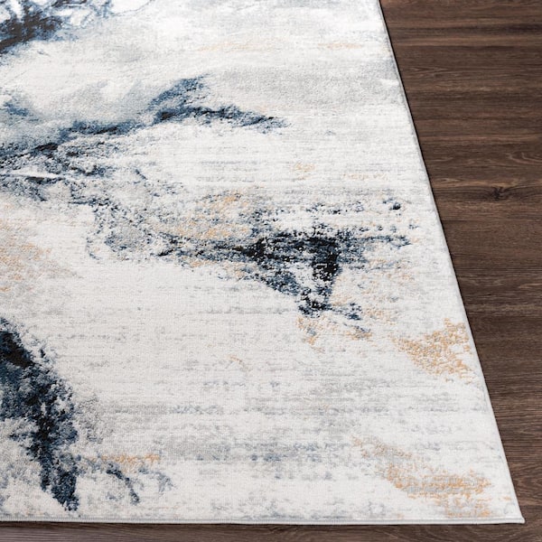 Hopewell Blue Modern 3 ft. x 7 ft. Runner Indoor Area Rug