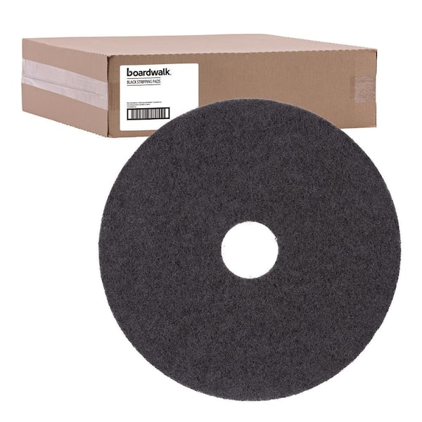 Boardwalk Stripping Floor Pads, 21 in. Dia, Black, (5-Carton)