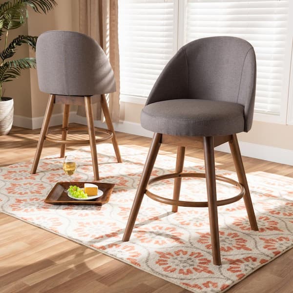 Baxton Studio Carra 38 in. Gray Counter Stool Set of 2 157 2PC