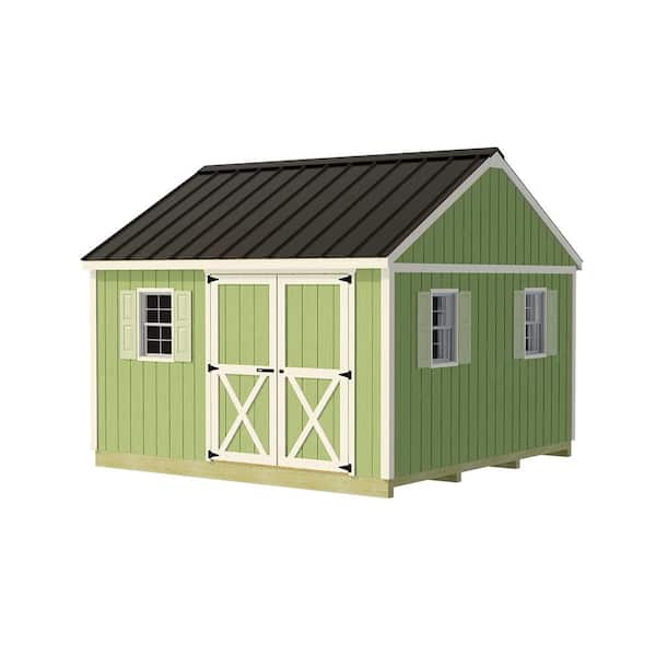 Best Barns Mansfield 12 ft. x 12 ft. Wood Storage Shed Kit with Floor Including 4 x 4 Runners
