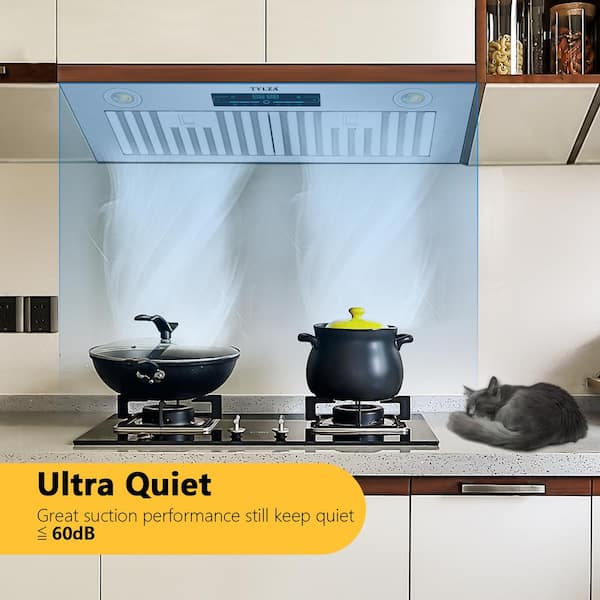 30 in. 900 CFM Convertible Ductless Insert Range Hood With 4 Speed Gesture Sensing, Stainless Steel