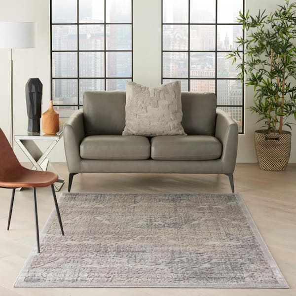 Graphic Illusions Grey 5 ft. x 7 ft. Persian Vintage Area Rug