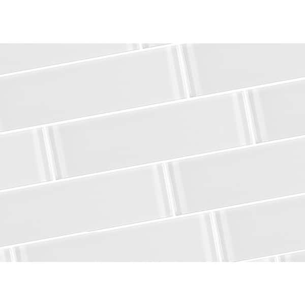 ABOLOS Metro Snow White Subway 3 in. x 12 in. Glossy Glass Wall Tile (10 sq. ft. / case) ABOLOS Metro Snow White Subway 3 in. x 12 in. Glossy Glass Wall Tile (10 sq. ft. / case)