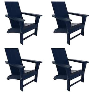 Shoreside Navy Blue Folding Adirondack Chair (Set of 4)