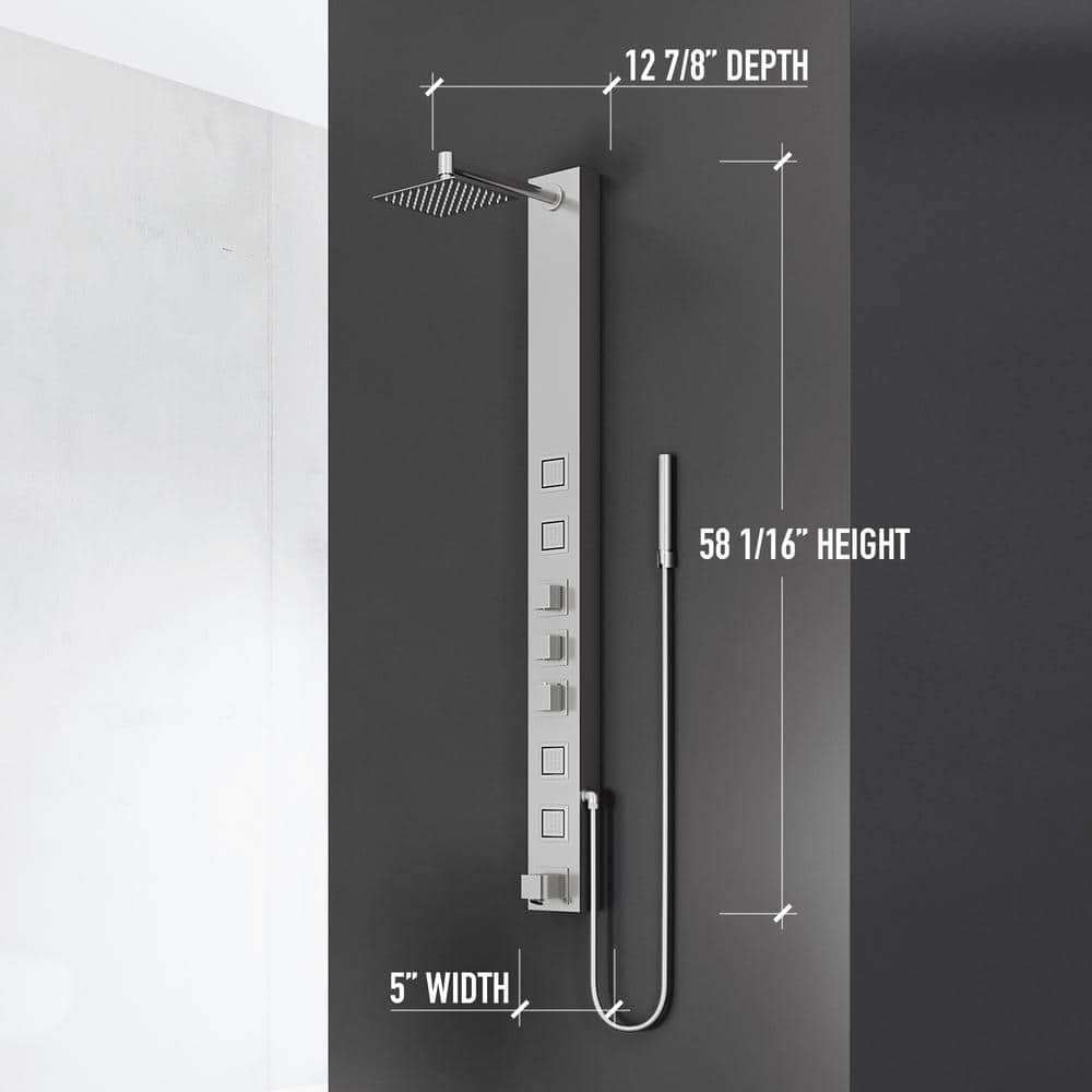 Sutton 58" Stainless Steel 4-Jet Shower Panel System
