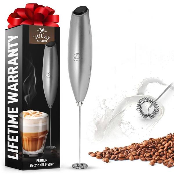 Zulay Kitchen Handheld Electric Milk Frother Whisk with Upgraded