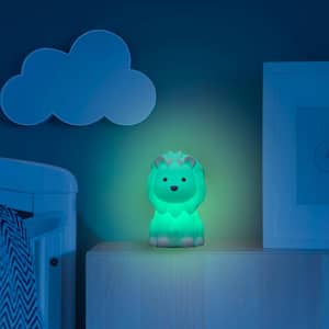 6.3 in. Rechargeable Leo Lion Multi-Color Changing Integrated LED Silicone Touch Activated Night Light Lamp, White