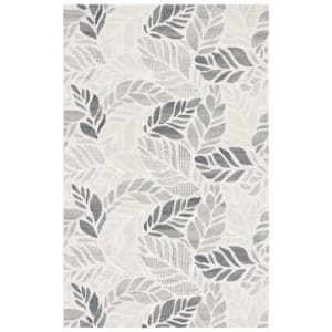 Martha Stewart Ivory/Gray 8 ft. x 10 ft. Oversized Floral Area Rug