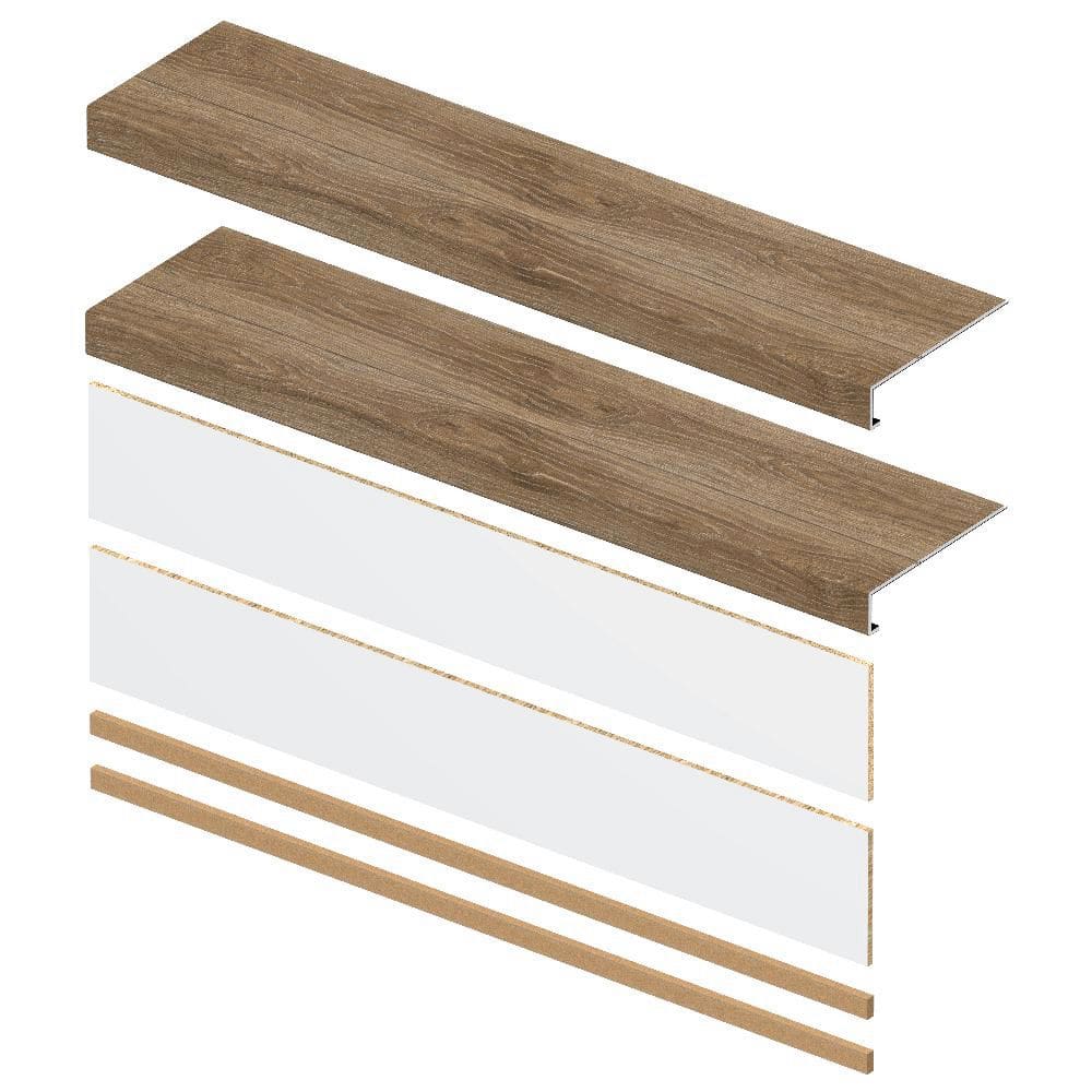 Eastmoor Chestnut 6.5mm x 46in x 12in Exact Match Large Square Nose Stair Tread + Riser Combo Kit (2-Pack) price history on PriceWatchPro