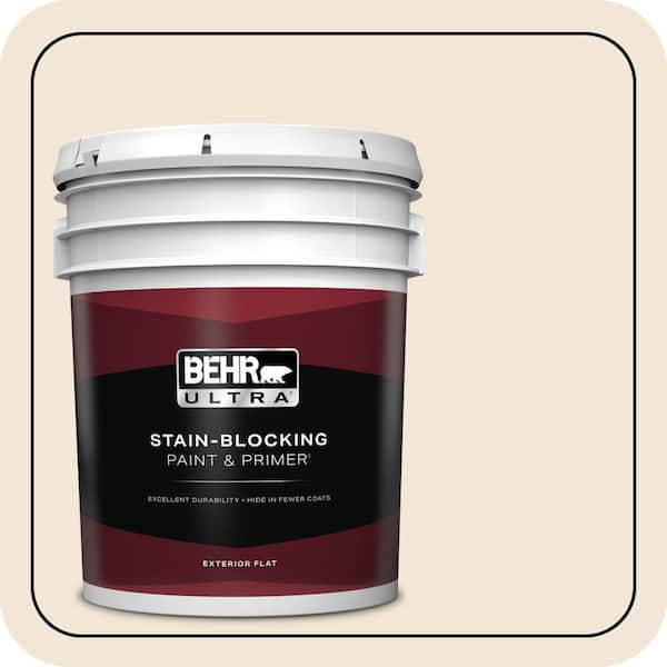 BEHR ULTRA 5 gal. #S290-1 Vanilla Paste Flat Exterior Paint & Primer