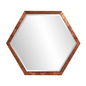Medium Irregular Acid Treated Copper Beveled Glass Classic Mirror (20 in. H x 23 in. W)
