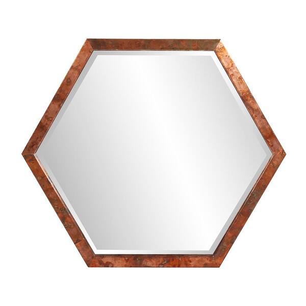 Marley Forrest Medium Irregular Acid Treated Copper Beveled Glass Classic Mirror (20 in. H x 23 in. W)