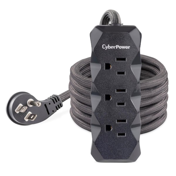 6 ft. 3-Outlet Surge Protector Gray