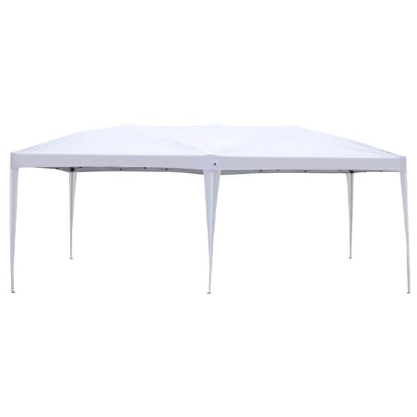 Karl home Cross Frame 20 ft. x 10 ft. White Slant Leg Pop-Up Canopy