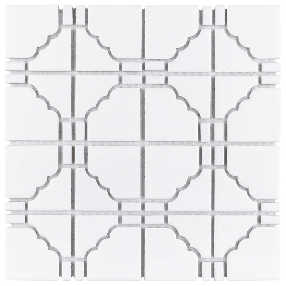 Osaka Matte White 11-3/4 in. x 11-3/4 in. Porcelain Mosaic Tile (9.8 sq. ft./Case) price history on PriceWatchPro