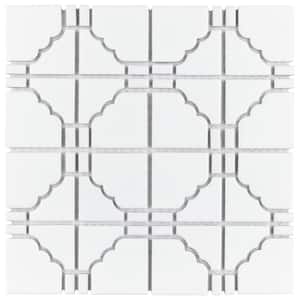 Osaka Matte White 11-3/4 in. x 11-3/4 in. Porcelain Mosaic Tile (9.8 sq. ft./Case)