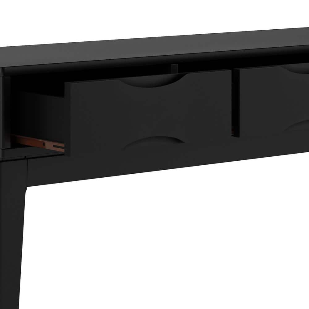 Harper Transitional Solid Hardwood Console with Storage in Black