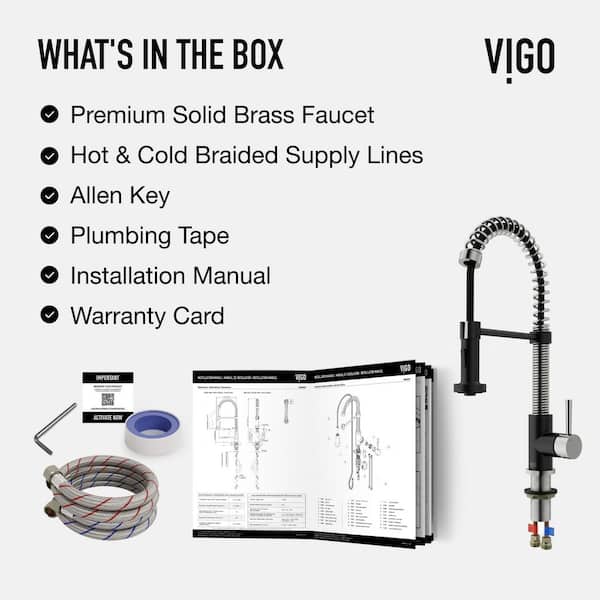 VIGO Edison Single Handle Pull-Down Sprayer Kitchen Faucet in