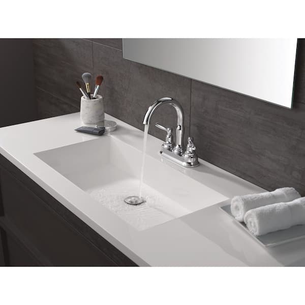 Roe 4 in. Centerset Double Handle Bathroom Sink Faucet in Chrome