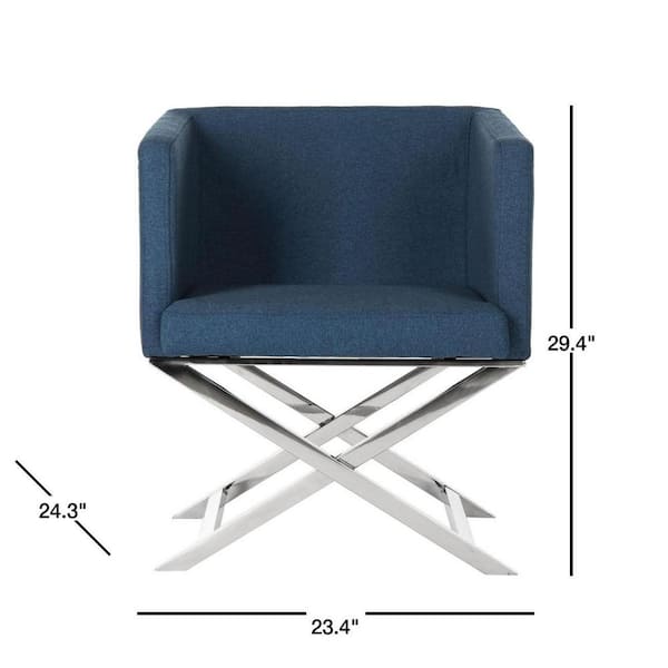 SAFAVIEH Celine Navy Dacron Arm Chair FOX2033A The Home Depot