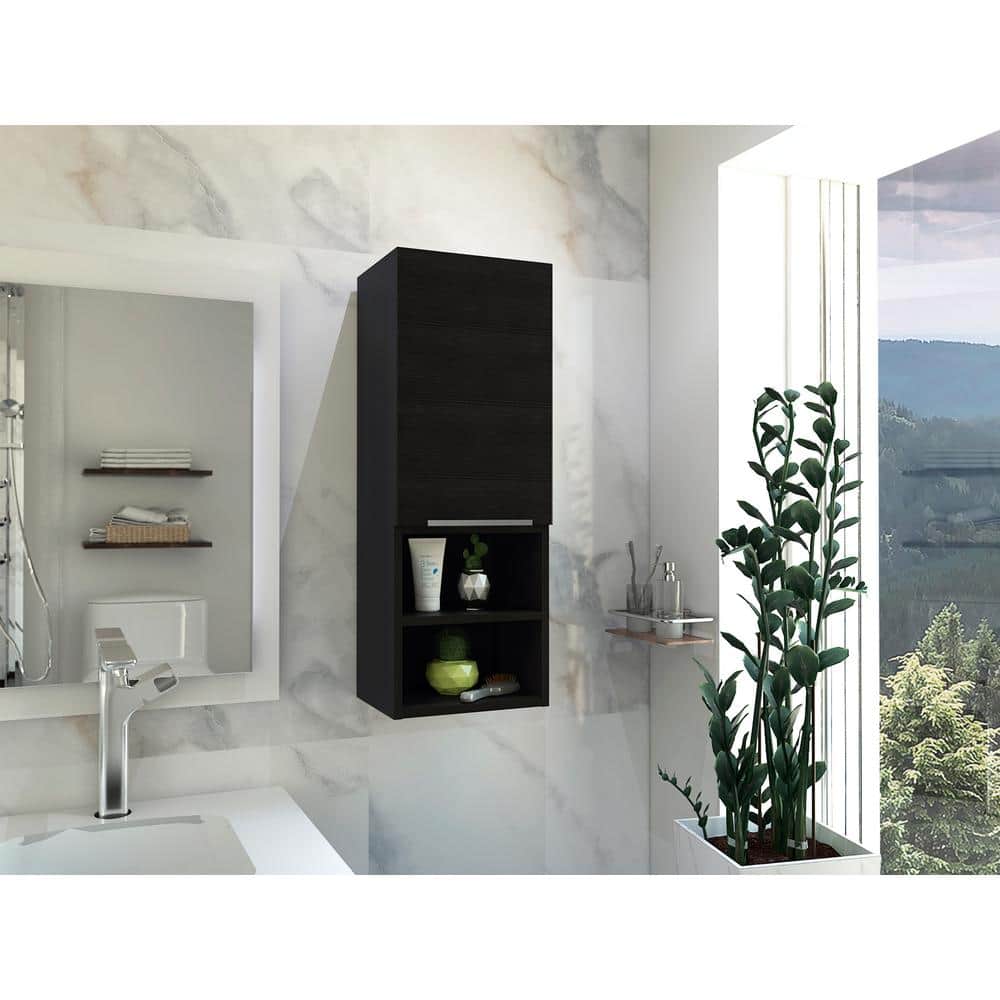 11.81 in. W x 10.04 in. D x 32.17 in. H Bathroom Storage Wall Cabinet in Black price history on PriceWatchPro