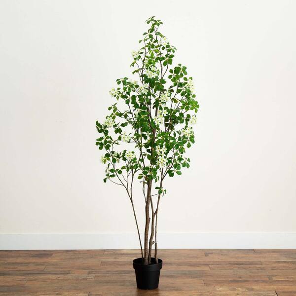 Nearly Natural 6 ft. Artificial Dogwood Tree with Real Touch