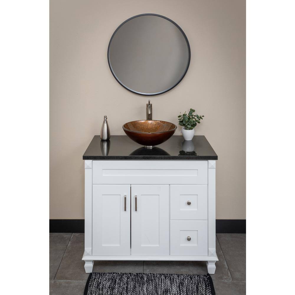 Bronze Tempered Glass Round Above-Counter Bathroom Sink