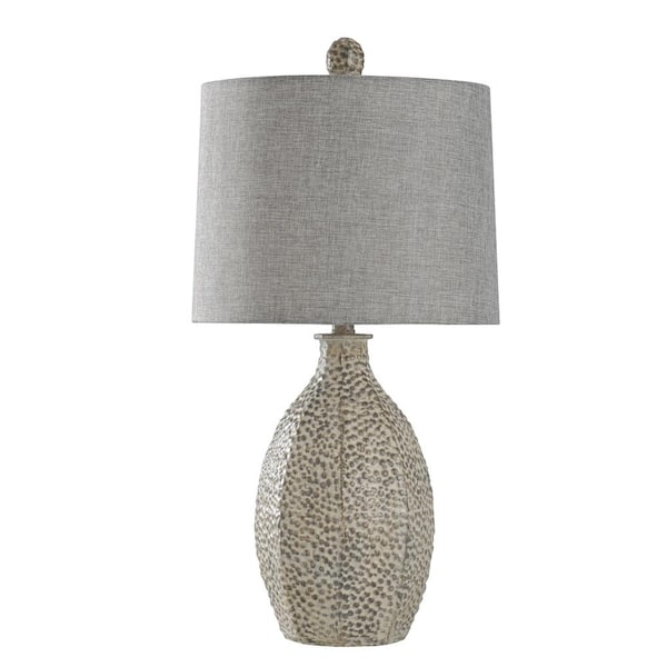 StyleCraft Arther Stone 29 in. Gray Stone Painted Resin