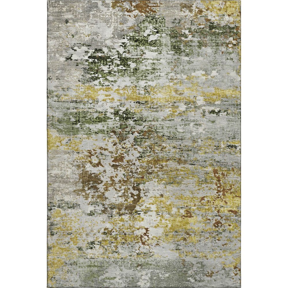 Mayfield Premium Machine Washable Abstract AMF1830 Gold 8 ft. x 10 ft. Area Rug price history on PriceWatchPro