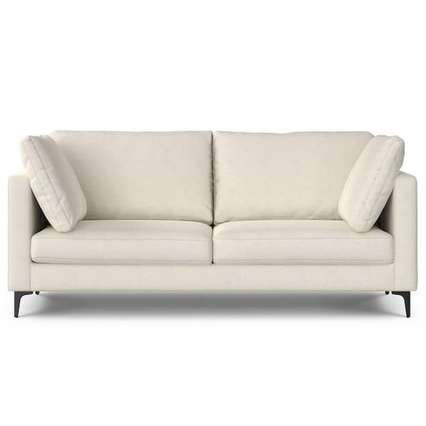 Ava 76 in. Straight Arm Performance Fabric Rectangle Sofa in Cream