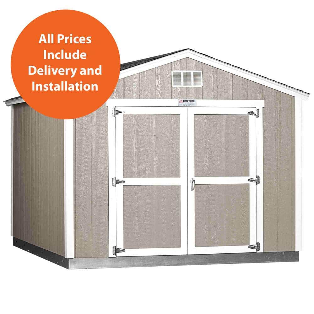 Tuff Shed Tahoe Series Genoa Installed Storage Shed 10 ft. x 12 ft. x 8 ft. 10 in. (120 sq. ft.) 7 ft. High Sidewall, Gray -  Tahoe 10x12 E