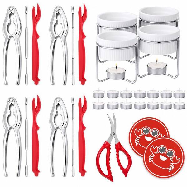 33-Piece Seafood Tools Set with Crab Crackers, Crab Forks, Crab Grabbers, Lobster Shellers, Seafood Scissors and More