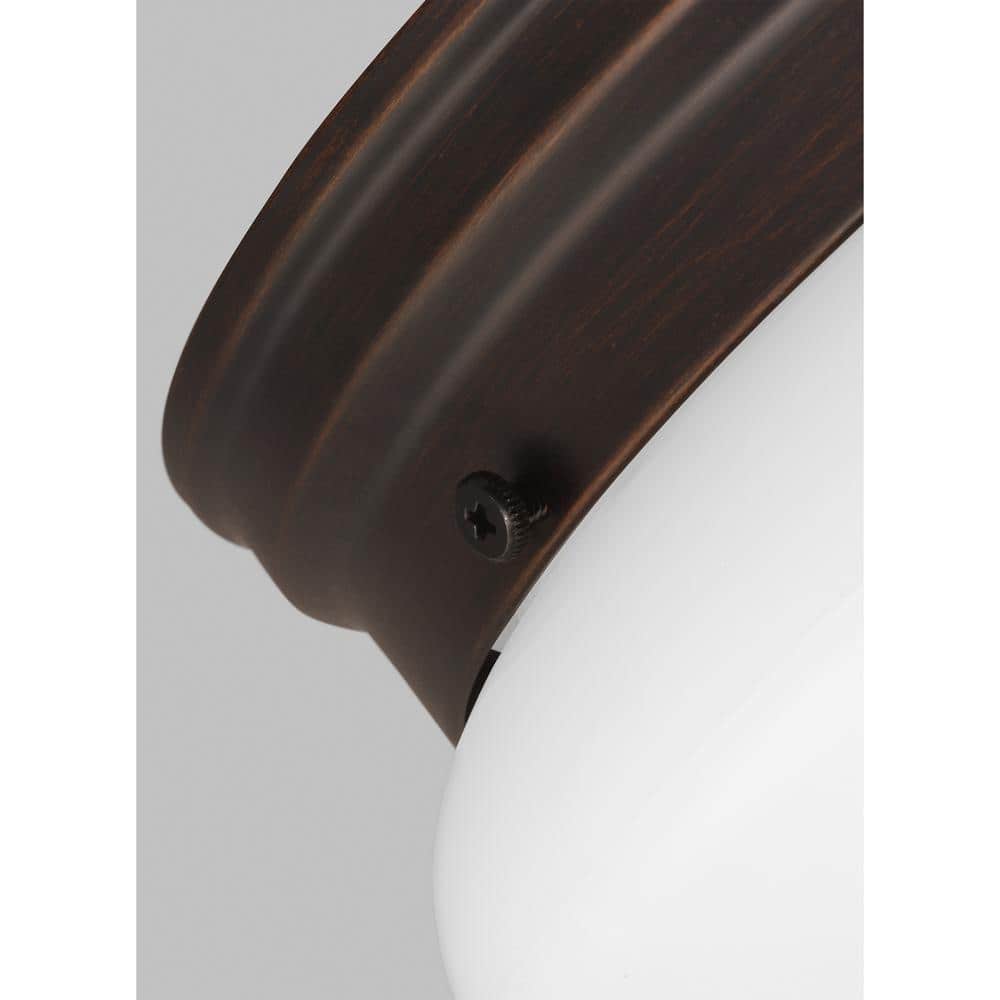 Webster Bronze 2-Light Flush Mount with Smooth White Glass