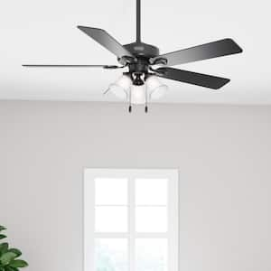 Swanson 52 in. Indoor Matte Black Ceiling Fan with Light Kit