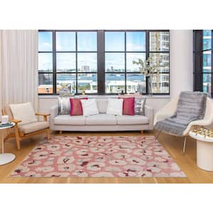 Vera Pink Abstract 2 ft. x 4 ft. Area Rug