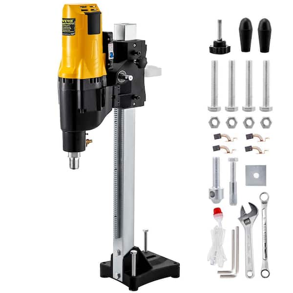 VEVOR Diamond Core Drilling Machine 10 in./255 mm Capacity 4450 W for Concrete Brick and Stone with Travel Distance 19"/483mm