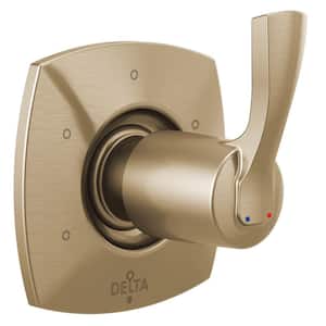 Stryke 1-Handle Wall Mount 6-Setting Diverter Valve Trim Kit in Champagne Bronze (Valve Not Included)
