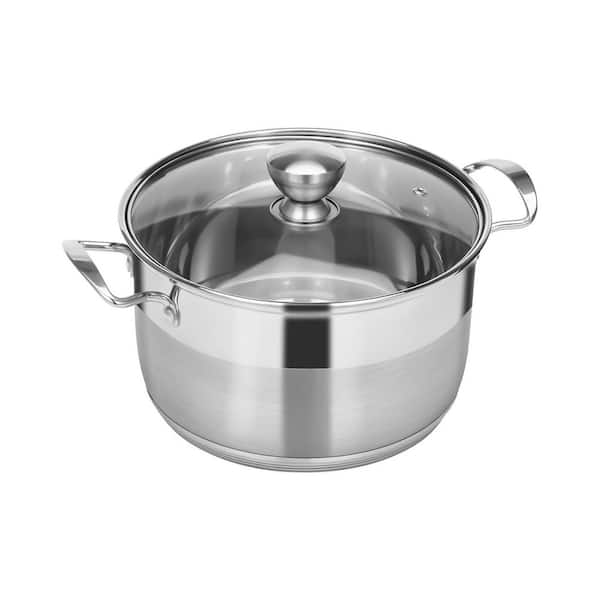 Stainless Steel 8 qt. Stock Pot with Lid - Nonstick Thick Base