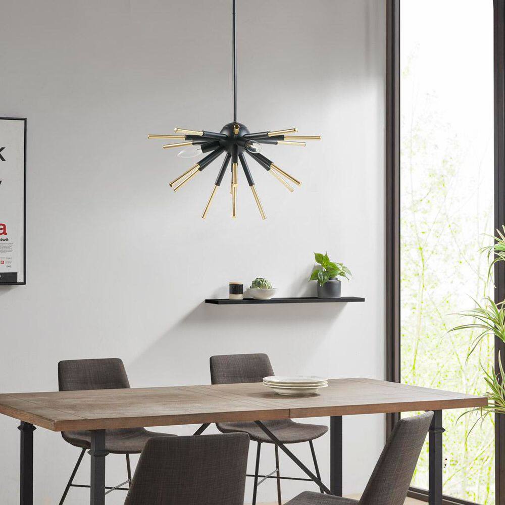 3-Light Matte Black No Decorative Accents Circle Chandelier for Dining Room with No Bulbs Included price history on PriceWatchPro