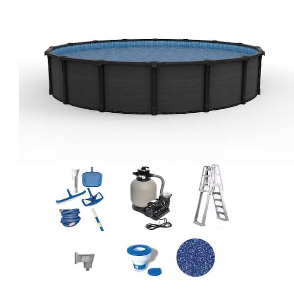 Bimini 21 ft. Round 52 in. Deep Hard Sided Above Ground Standard Pool Package