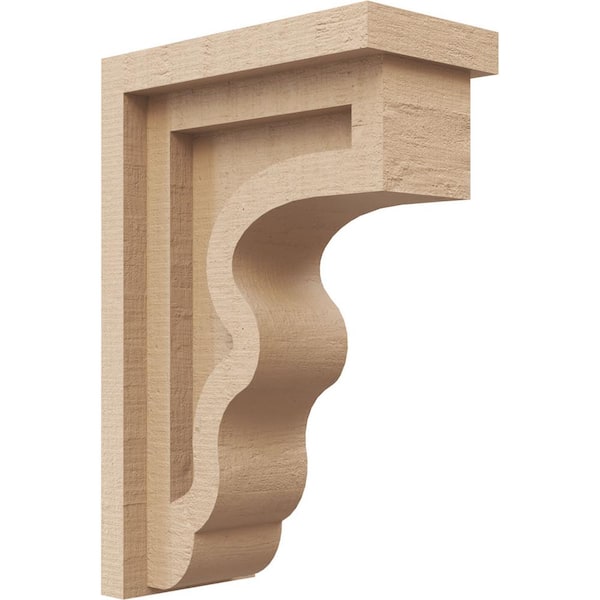 Ekena Millwork 3 in. x 9 in. x 6 in. Classic Highland Rough Cedar Woodgrain TimberThane Corbel, Primed Tan