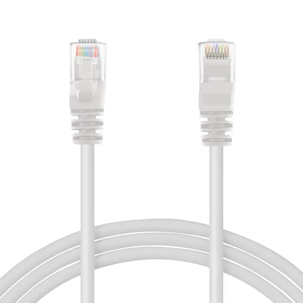 GearIt 15 ft. Cat5e Ethernet LAN Network Patch Cable - White (10-Pack)