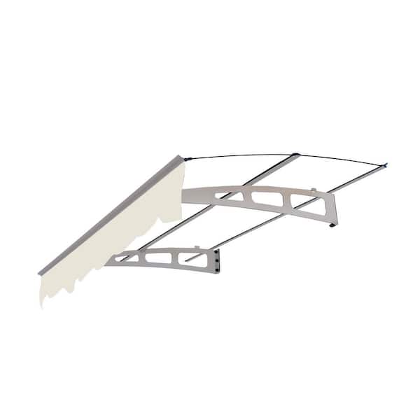 Avex 59 in. W x 34 in. D Silver-Clear Door Window Awning for Wooden Wall House