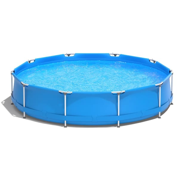 Round Above-Ground Swimming Pool with Pool Cover + 3-Layer PVC Mesh + Iron Frame APSIA Certified 3-4 People