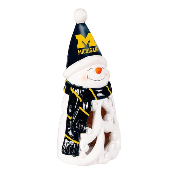 University Of Michigan Snowman LED Christmas Garden Statuary, 8 in.